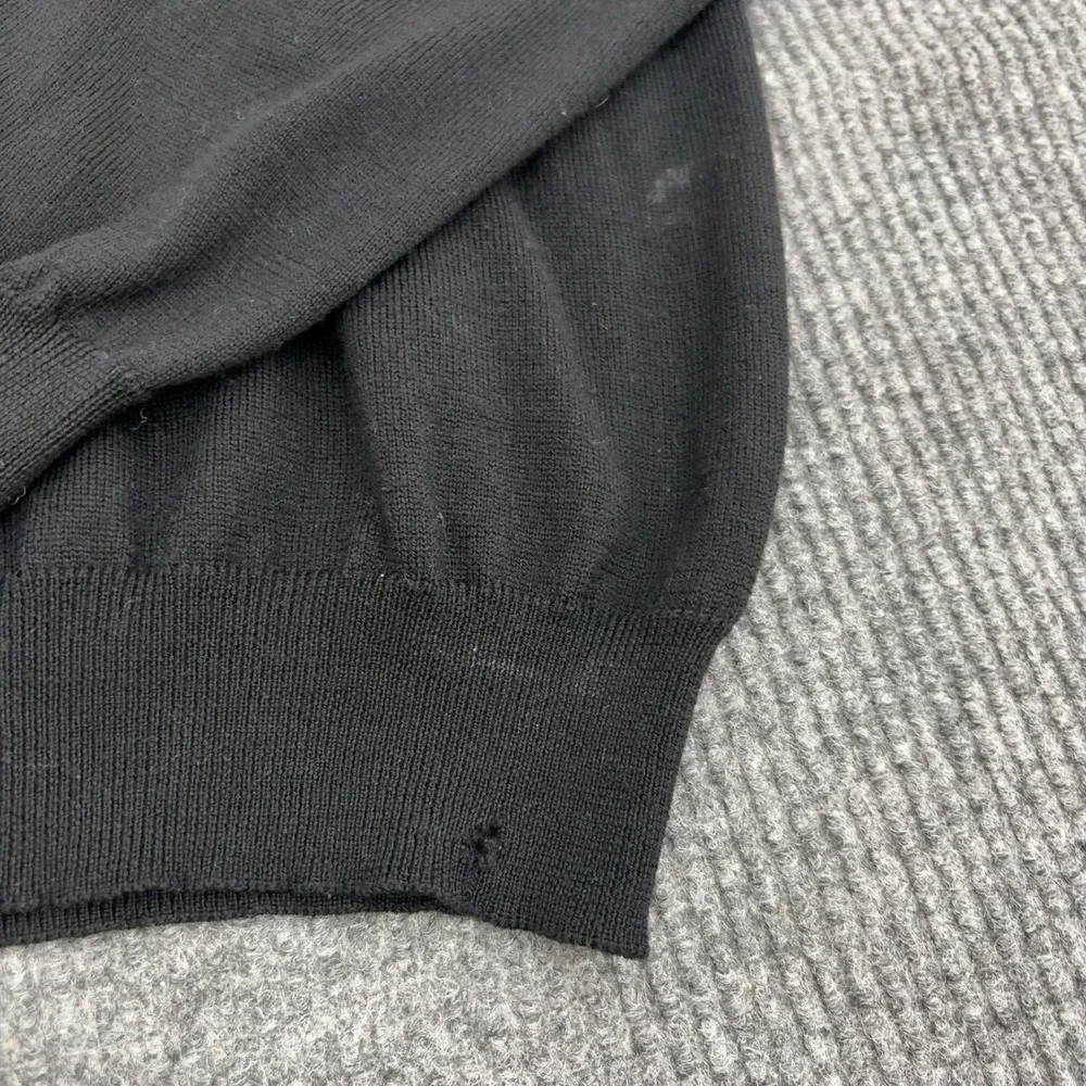 J Ashford Sweater Mens L Black Knit Mock Neck Classic Minimalist